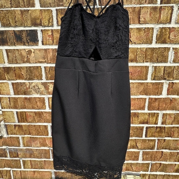 Express Black Lace Midi Dress - Picture 1 of 9